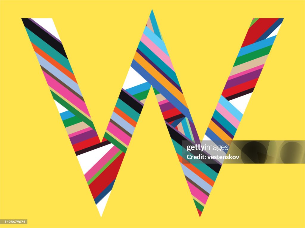 Rayures colorées contemporaines typographie géométrique graphique alphabets
