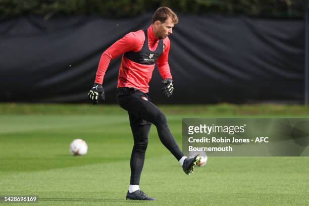Neto of Bournemouth during a training session at Vitality Stadium on September 29, 2022 in Bournemouth, England.