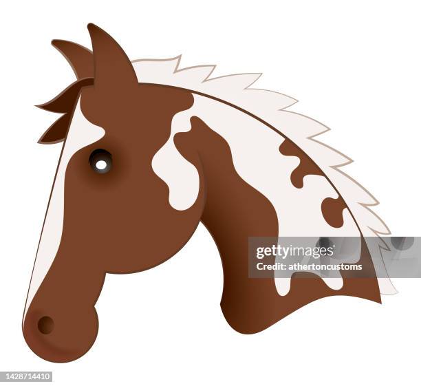 roan paint horse - mare stock illustrations