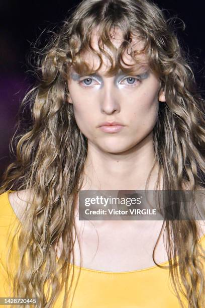 Model walks the runway during the Chloe Ready to Wear Spring/Summer 2023 fashion show as part of the Paris Fashion Week on September 29, 2022 in...