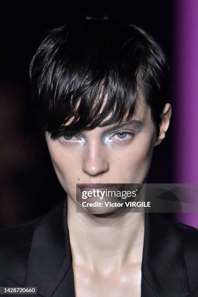 Model walks the runway during the Chloe Ready to Wear Spring/Summer 2023 fashion show as part of the Paris Fashion Week on September 29, 2022 in...