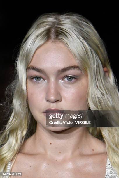 Gigi Hadid walks the runway during the Chloe Ready to Wear Spring/Summer 2023 fashion show as part of the Paris Fashion Week on September 29, 2022 in...