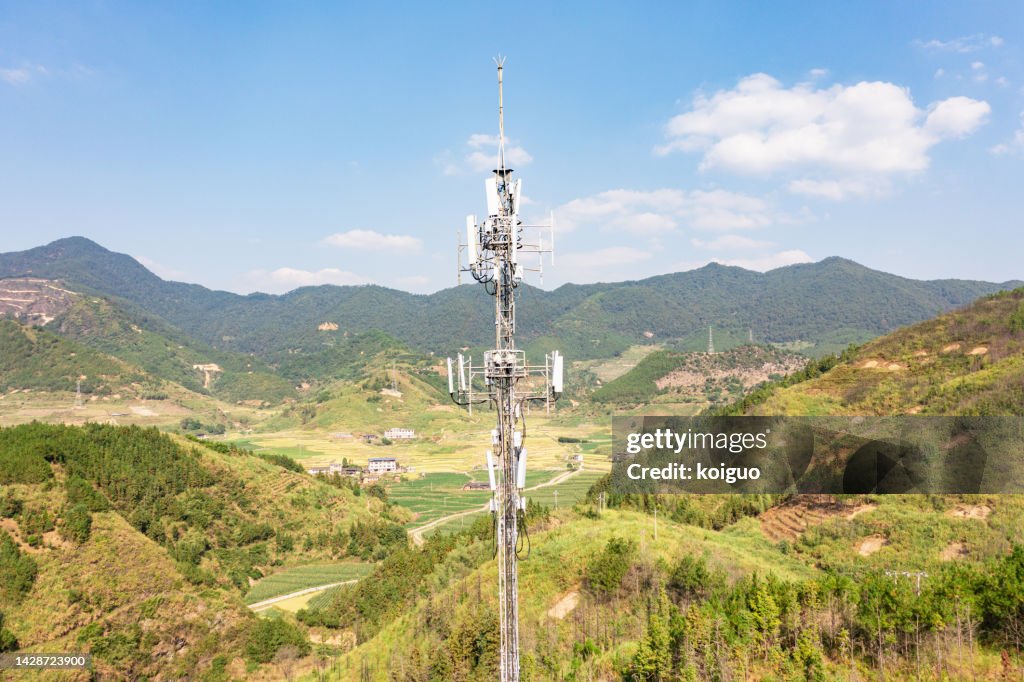 5G signal tower in town