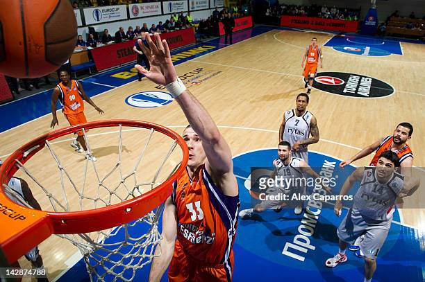 Nik Caner-Medley, #33 of Valencia Basket in action during the semifinal A of 2012 Eurocup Finals between Valencia Basket v Lietuvos Rytas at...