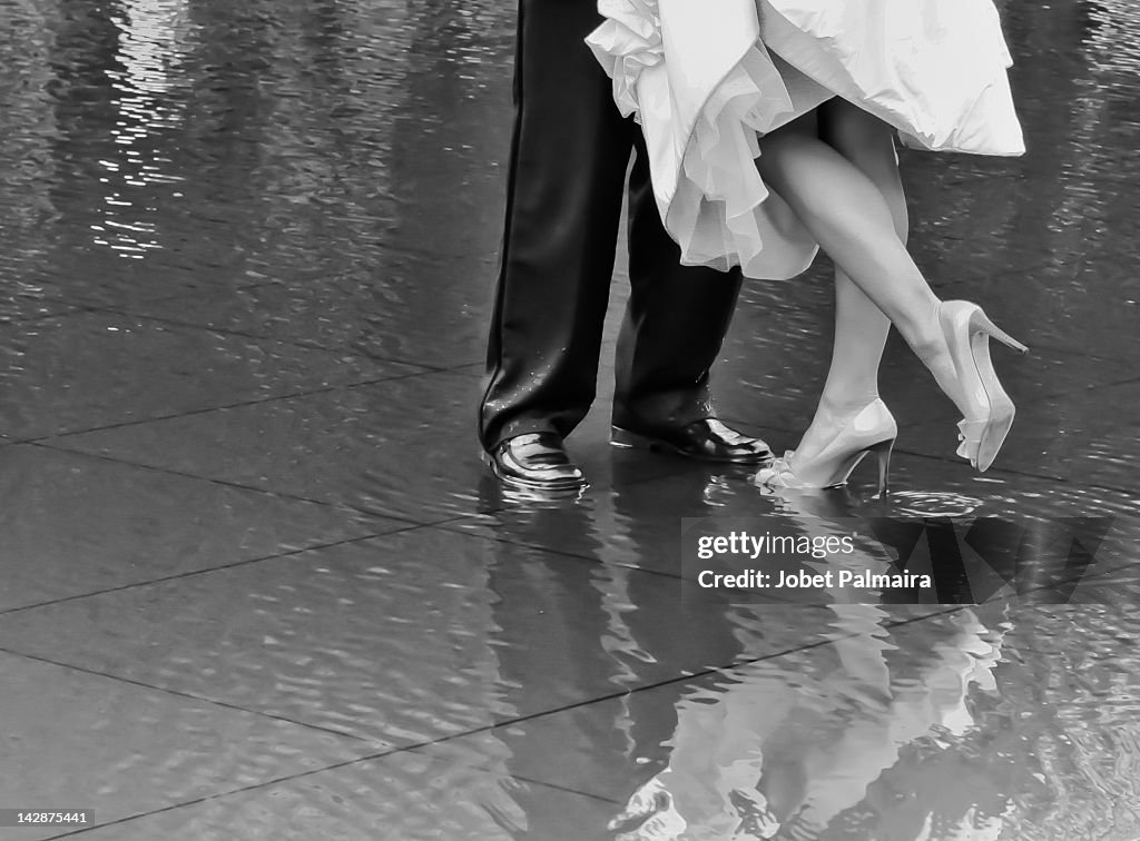 Bride and grooms feet