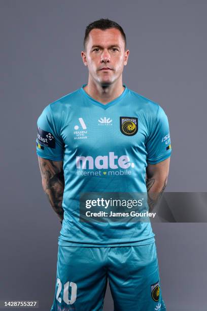 Daniel Vuković poses during the Central Coast Mariners FC headshots session at Mingara Recreation Club on September 28, 2022 in the Central Coast,...