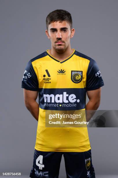 Joshua Nisbet poses during the Central Coast Mariners FC headshots session at Mingara Recreation Club on September 28, 2022 in the Central Coast,...