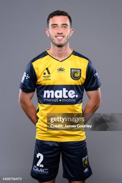 Thomas Aquilina poses during the Central Coast Mariners FC headshots session at Mingara Recreation Club on September 28, 2022 in the Central Coast,...