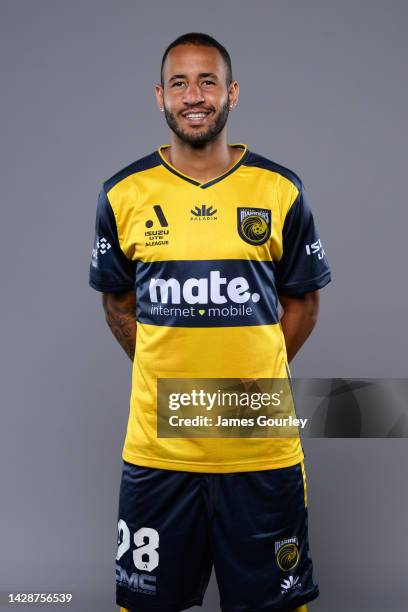 Marco Túlio poses during the Central Coast Mariners FC headshots session at Mingara Recreation Club on September 28, 2022 in the Central Coast,...