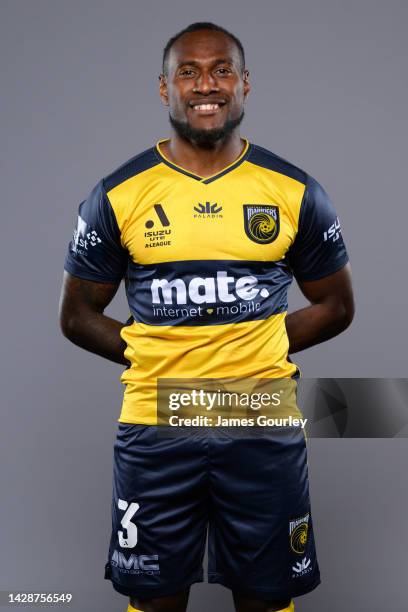 Brian Kaltak poses during the Central Coast Mariners FC headshots session at Mingara Recreation Club on September 28, 2022 in the Central Coast,...