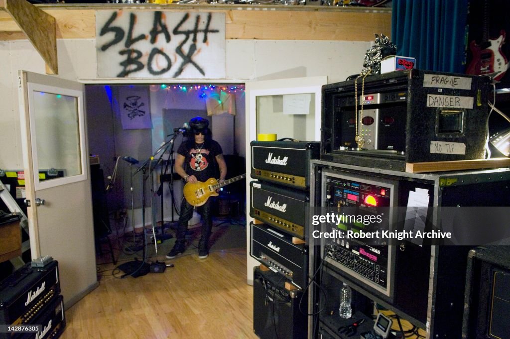 Slash Studio Slash's home recording studio, Los Angeles, California, 19th January ...