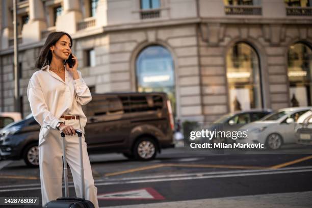 i like to visit big cities, barcelona is my favorite - street style stock pictures, royalty-free photos & images