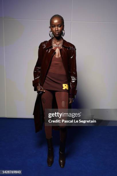 Anok Yai attends the Off-White Womenswear Spring/Summer 2023 show as part of Paris Fashion Week on September 29, 2022 in Paris, France.