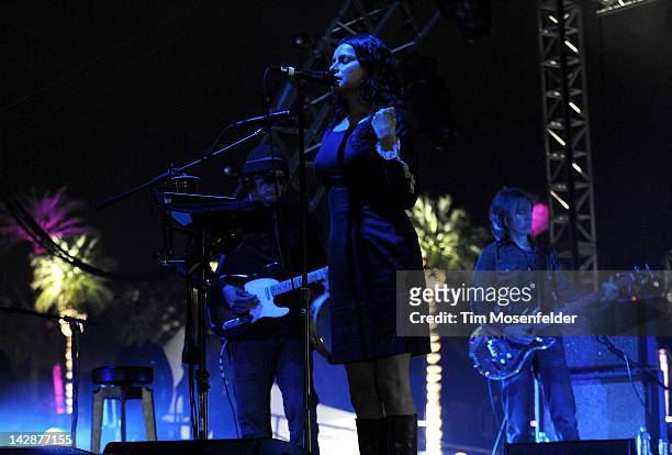 Hope Sandoval of Mazzy Star performs as part of Day 1 of the 2012 Coachella Valley Music & Arts Festival at the Empire Polo Fields on April 13, 2012...