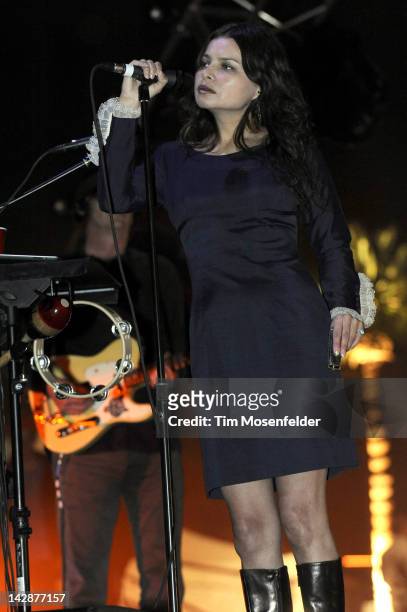 Hope Sandoval of Mazzy Star performs as part of Day 1 of the 2012 Coachella Valley Music & Arts Festival at the Empire Polo Fields on April 13, 2012...