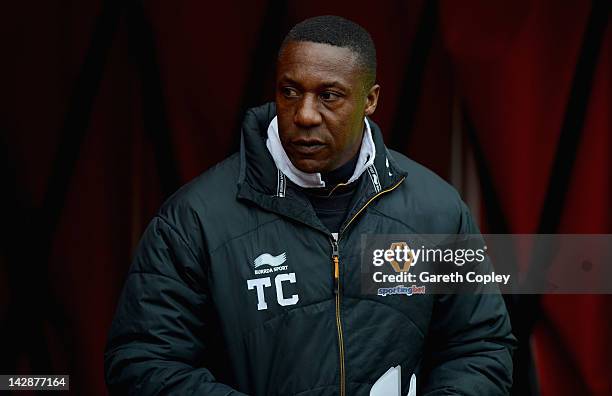 Wolves manager Terry Connor looks on during the Barclays Premier League match between Sunderland and Wolverhampton Wanderers at Stadium of Light on...