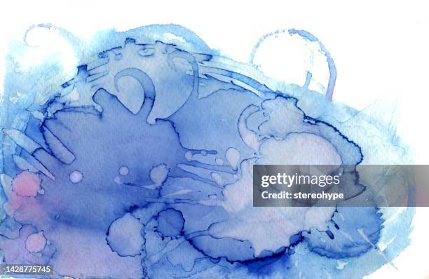 blue blot - cloudy background stock illustrations
