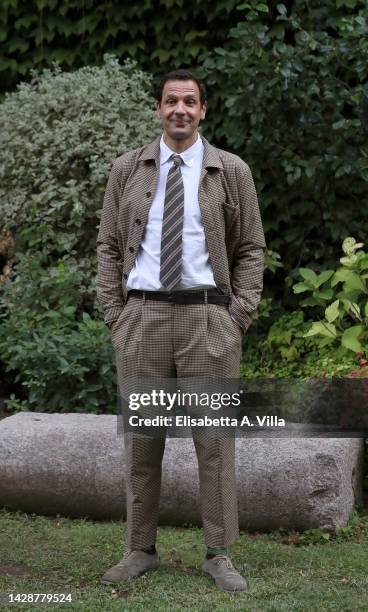 Mehdi Nebbou attends a photocall of "Morgane Detective Geniale" TV Series at Ambasciata di Francia on September 29, 2022 in Rome, Italy.