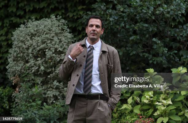 Mehdi Nebbou attends a photocall of "Morgane Detective Geniale" TV Series at Ambasciata di Francia on September 29, 2022 in Rome, Italy.