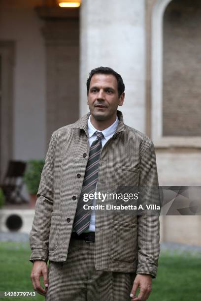 Mehdi Nebbou attends a photocall of "Morgane Detective Geniale" TV Series at Ambasciata di Francia on September 29, 2022 in Rome, Italy.