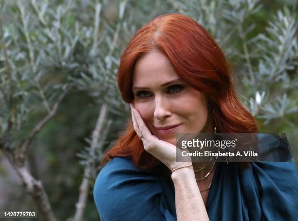Audrey Fleurot attends a photocall of "Morgane Detective Geniale" TV Series at Ambasciata di Francia on September 29, 2022 in Rome, Italy.