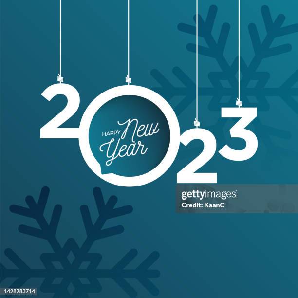 2023. frohes neues jahr. abstrakte zahlenvektorillustration. urlaubsdesign für grußkarte, einladung, kalender, etc. vektor-stock-illustration - bonne année stock-grafiken, -clipart, -cartoons und -symbole