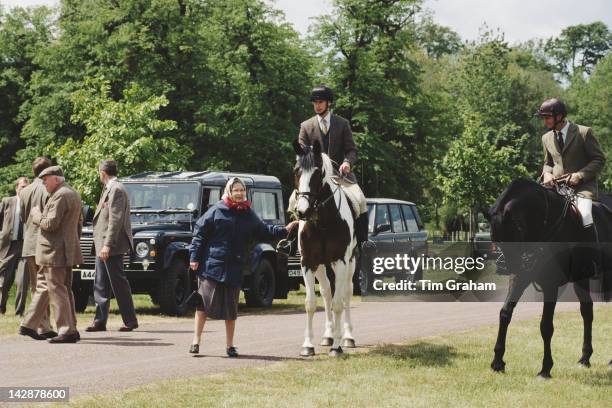 Queen Elizabeth II and Prince Edward at the Royal Windsor Horse Show in Windsor, 15th May 1993.