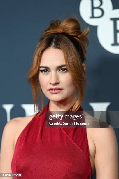 Lily James attends the BFI London Film Festival Luminous Gala at The Londoner Hotel on September 29, 2022 in London, England.