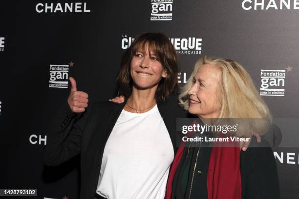 Actress Sophie Marceau and actress Brigitte Fossey attend the "Une Femme De Notre Temps" premiere at La Cinematheque during Cycle Sophie Marceau on...