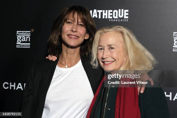 Actress Sophie Marceau and actress Brigitte Fossey attend the "Une Femme De Notre Temps" premiere at La Cinematheque during Cycle Sophie Marceau on...