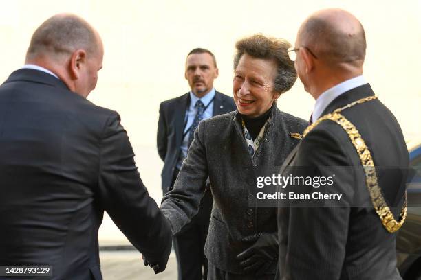 Martin Perry, Director of Development Nuveen and the Lord Provost, Cllr Robert Aldridge meet and greet Princess Anne, Princess Royal as she arrives...