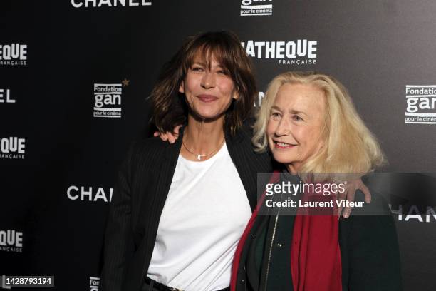 Actress Sophie Marceau and actress Brigitte Fossey attend the "Une Femme De Notre Temps" premiere at La Cinematheque during Cycle Sophie Marceau on...