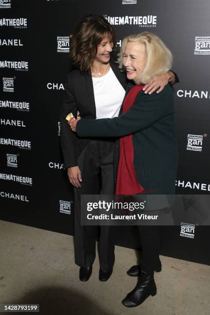 Actress Sophie Marceau and actress Brigitte Fossey attend the "Une Femme De Notre Temps" premiere at La Cinematheque during Cycle Sophie Marceau on...