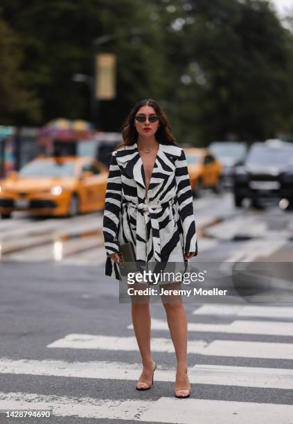 Milena Karl seen wearing a total Carolina Herrera look, outside Carolina Herrera during new york fashion week on September 12, 2022 in New York City.