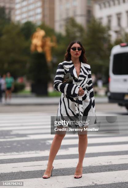 Milena Karl seen wearing a total Carolina Herrera look, outside Carolina Herrera during new york fashion week on September 12, 2022 in New York City.