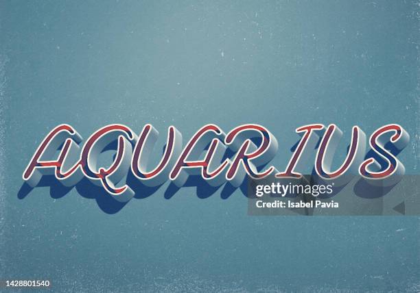 aquarius horoscope sign in blue background - january icon stock pictures, royalty-free photos & images