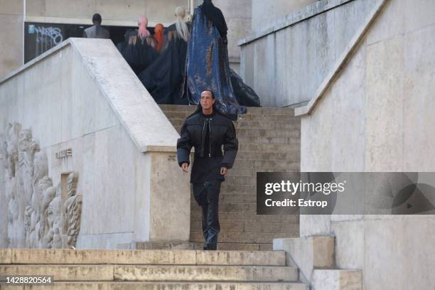 Fashion designer Rick Owens walks the runway during the Rick Owens Womenswear Spring/Summer 2023 show as part of Paris Fashion Week on September 29,...