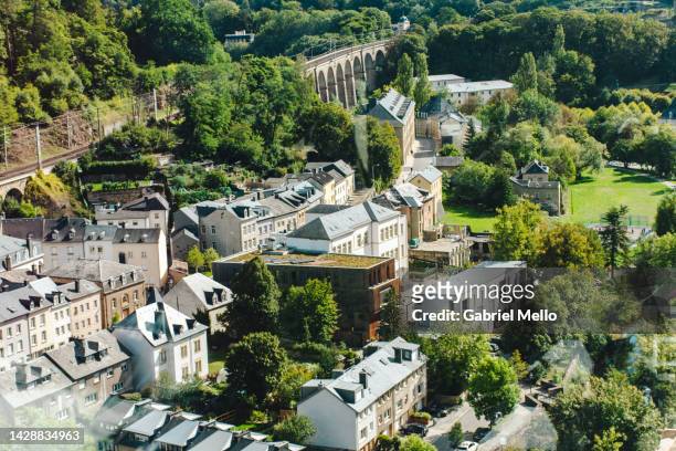 views over luxembourg city - grand duke henri of luxembourg stockfoto's en -beelden