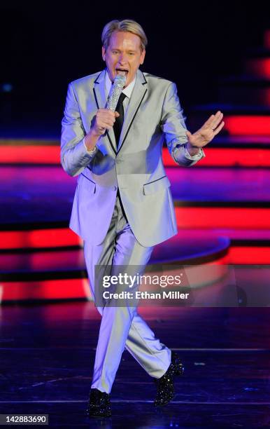 Television personality Carson Kressley speaks during the grand opening of "Dancing With the Stars: Live in Las Vegas" at the New Tropicana Las Vegas...