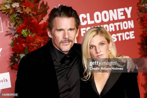 Ethan Hawke and Ryan Shawhughes attend the Clooney Foundation For Justice Inaugural Albie Awards at New York Public Library on September 29, 2022 in...