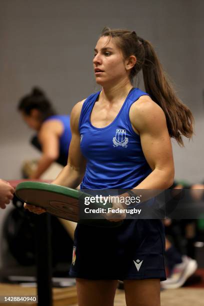 Maria Magatti of Italy during the Italian Women's Rugby training session at the AUT Millenium Institute on September 30, 2022 in Auckland, New...