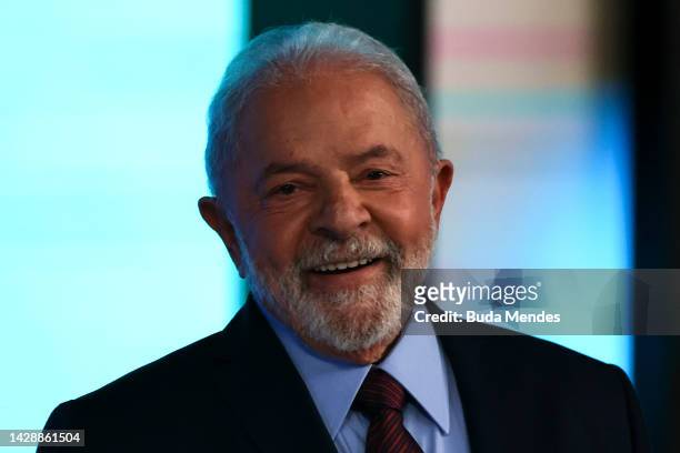 Candidate of Worker’s Party Luiz Inácio Lula Da Silva looks on during the third and final debate organized by Globo ahead of presidential elections...