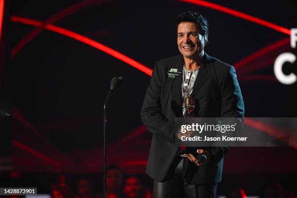 Chayanne accepts the Icon Award onstage during the 2022 Billboard Latin Music Awards at Watsco Center on September 29, 2022 in Coral Gables, Florida.