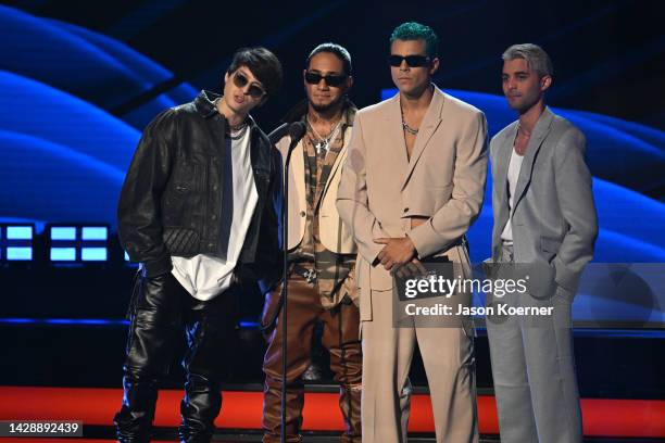 Speaks onstage during the 2022 Billboard Latin Music Awards at Watsco Center on September 29, 2022 in Coral Gables, Florida.