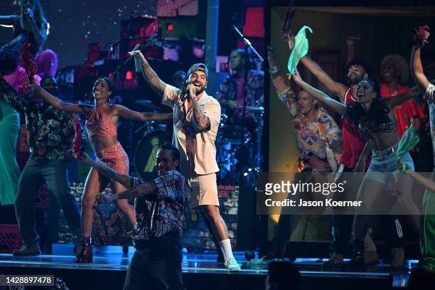 Maluma performs onstage during the 2022 Billboard Latin Music Awards at Watsco Center on September 29, 2022 in Coral Gables, Florida.