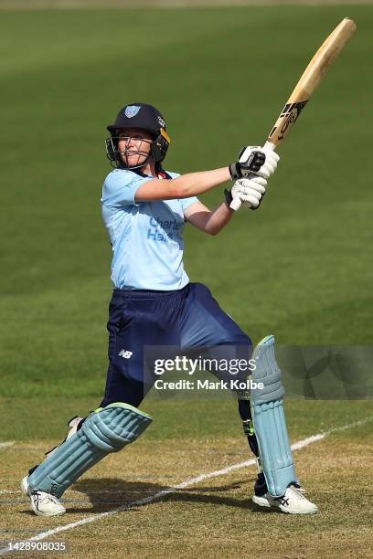 Tahlia Wilson of the NSW Breakers bats during the WNCL match between New South Wales and Western Australia at North Sydney Oval, on September 30 in...