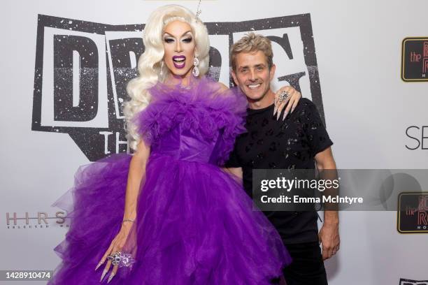 Drag queen Alaska Thunderfuck and Joey McIntyre attend the red carpet for 'Drag: The Musical' at The Bourbon Room on September 29, 2022 in Hollywood,...