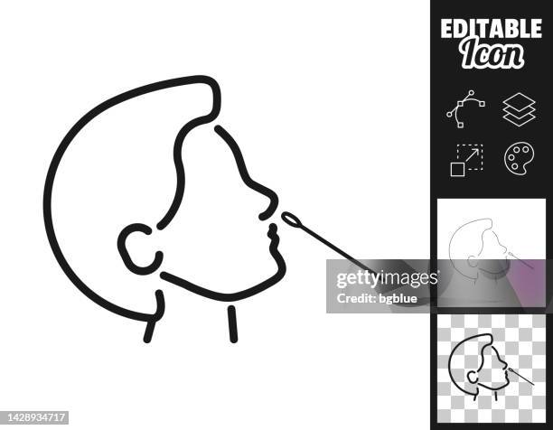 nasal swab test. icon for design. easily editable - coronavirus testing kit stock illustrations