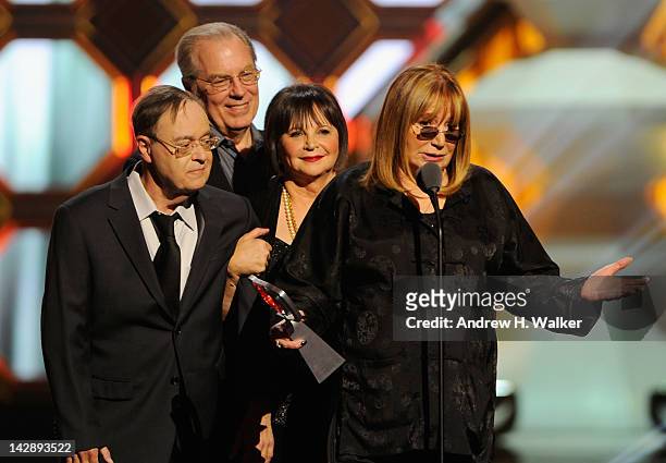 Actors David L. Lander, Michael McKean, Cindy Williams and Penny Marshall speak onstage at the 10th Annual TV Land Awards at the Lexington Avenue...