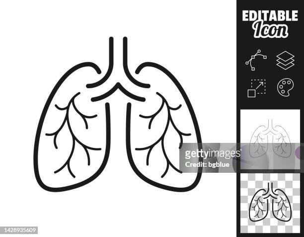 lungs. icon for design. easily editable - human lung stock illustrations